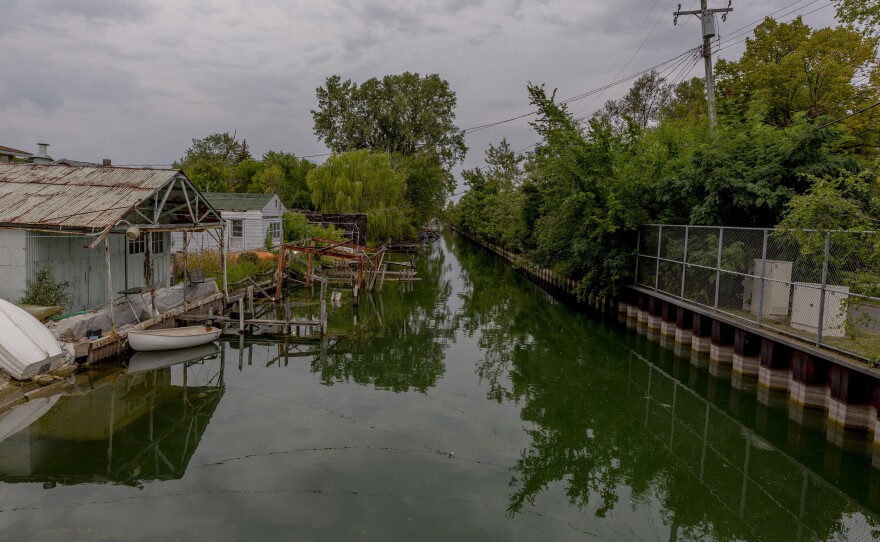 The Jefferson Chalmers neighborhood, lined with canals and located near the Detroit River, suffered extreme flooding last June that damaged hundreds of homes and vehicles.