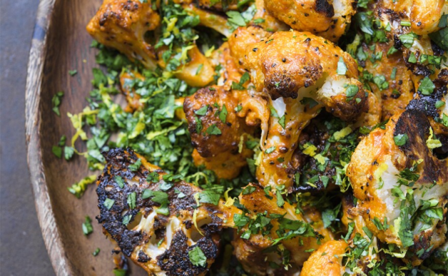 Crispy Roasted Cauliflower with Tahini and Lemon