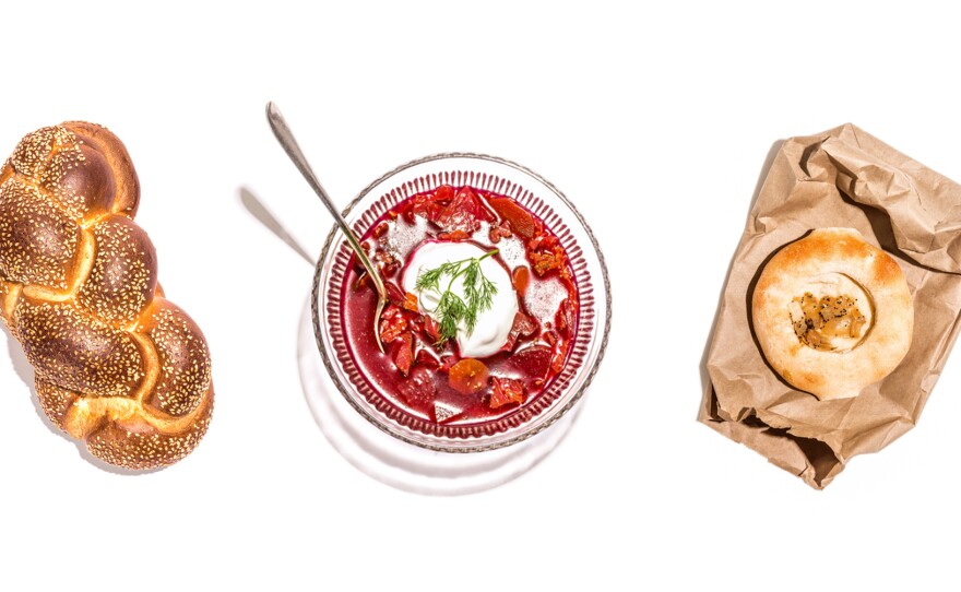 Challah, borscht and a bialy are among the items listed in <em>The 100 Most Jewish Foods.</em>