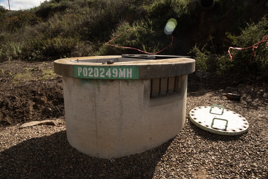 An access point to Aqueduct One in eastern Poway is shown on March 4, 2024. San Diego, Calif.