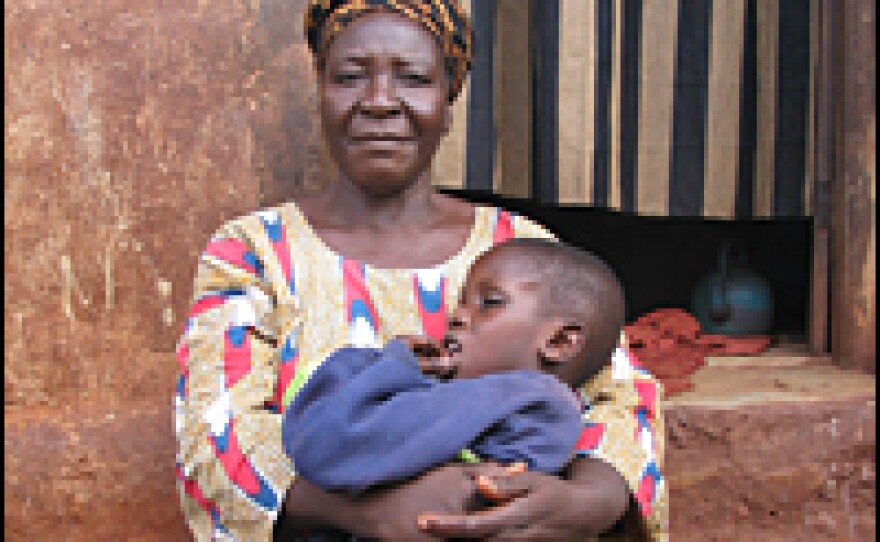 Grandmother Ibrahim, with 7-year-old Amino.