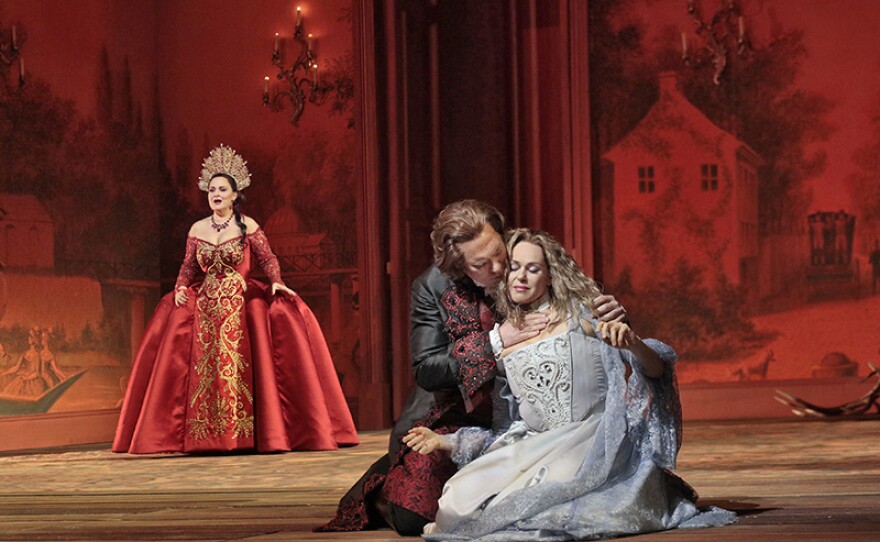 Katarina Dalayman as the Foreign Princess, Brandon Jovanovich as the Prince, and Kristine Opolais in the title role of Dvorák’s fairy-tale opera.