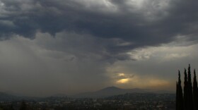 Dark clouds hover over San Diego's East County on Sept. 30, 2010.