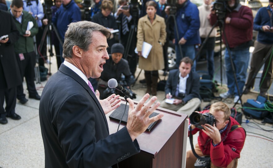 Maryland Attorney General Doug Gansler meets with reporters Thursday to explain his actions during a summertime visit to a teenage house party.