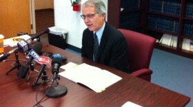 California's non-partisan Legislative Analyst, Mac Taylor, discusses the state's fiscal outlook at a news conference in Sacramento Wednesday.