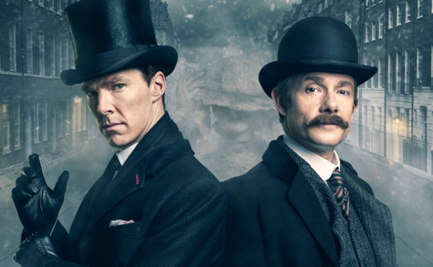 MASTERPIECE "Sherlock: The Abominable Bride" Picture Shows: John Watson (Martin Freeman), Sherlock Holmes (Benedict Cumberbatch) © Robert Viglasky/Hartswood Films and BBC Wales for BBC One and MASTERPIECE. This image may be used only in the direct promotion of MASTERPIECE. No other rights are granted. All rights are reserved. Editorial use only.