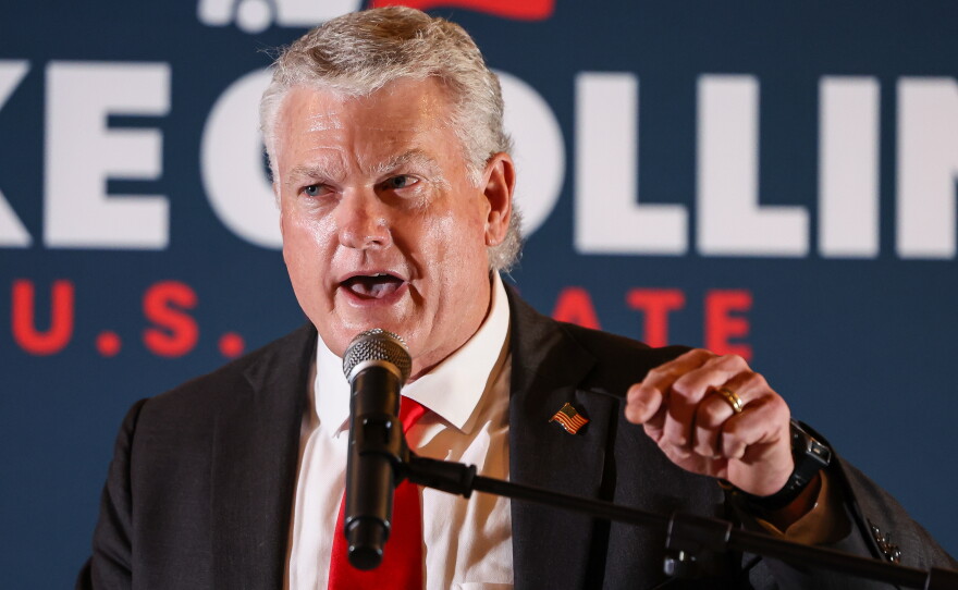 Georgia Republican U.S. Senate nominee Mike Collins is seen on June 16 in Jackson, Ga.