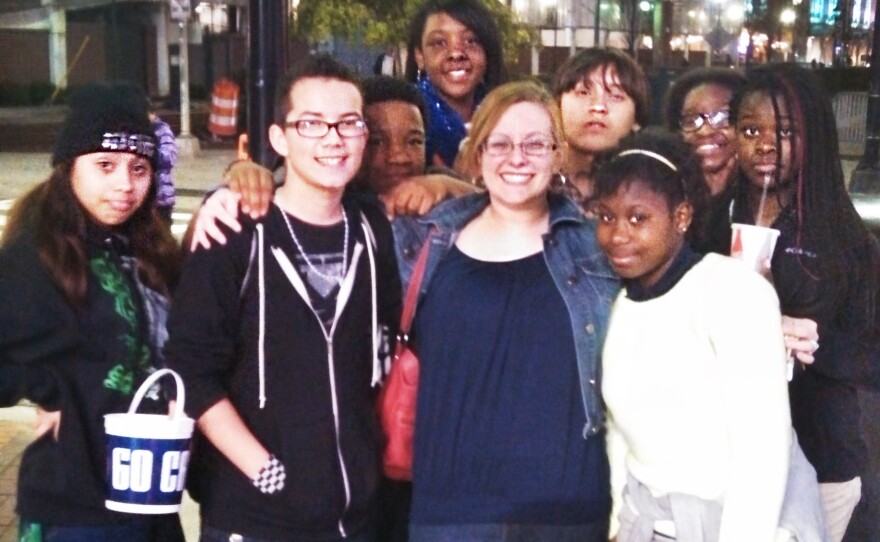 TFA teacher Molly McPherson with her students.