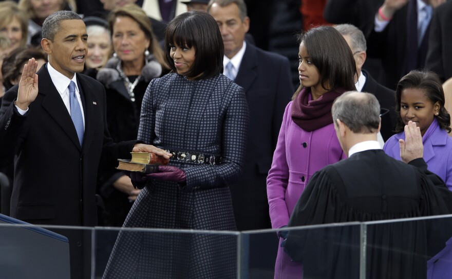 President Obama took the oath of office on two bibles — Abraham Lincoln's and one that belonged to the Rev. Martin Luther King Jr.
