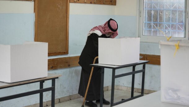 A Palestinian man votes in local elections, the first in two decades in Gaza and the first in the occupied West Bank since the start of the Israel-Hamas war in Al-Ubaidiya, West Bank, Saturday, April 25, 2026.