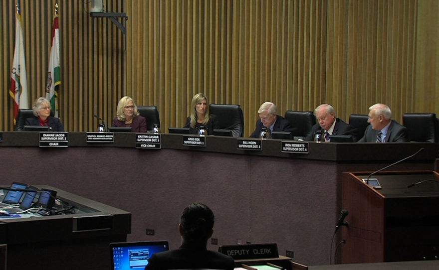The San Diego County Board of Supervisors is shown in this photo, Jan. 10, 2017.