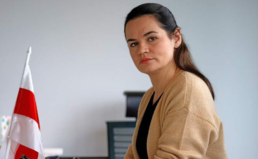 Svetlana Tikhanovskaya, the exiled leader of Belarus' pro-democracy movement seen photographed in September in Vilnius, Lithuania, is calling for a revival of mass protests in her country against the regime of Alexander Lukashenko.