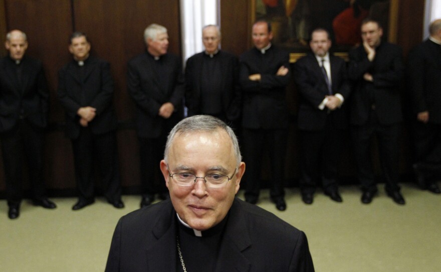 Denver Archbishop Charles Chaput is seen before a news conference Tuesday in Philadelphia announcing him as the city's new archbishop. Chaput is known for his conservative politics regarding abortion and same-sex marriage.