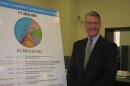 San Diego County Treasurer/Tax Collector, Dan McAllister, stands beside a chart of how the County spent its property tax money in 2009 on March 30, 2010.