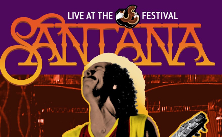 On Labor Day weekend in 1982, Santana took the stage at the US Festival in San Bernardino, California, and gave the audience a thrilling performance. (concert poster)