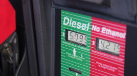 The price of a gallon of diesel fuel is shown electronically on a pump at a QuikTrip station Thursday, Oct. 1, 2026, in Greenwood Village, Colo.