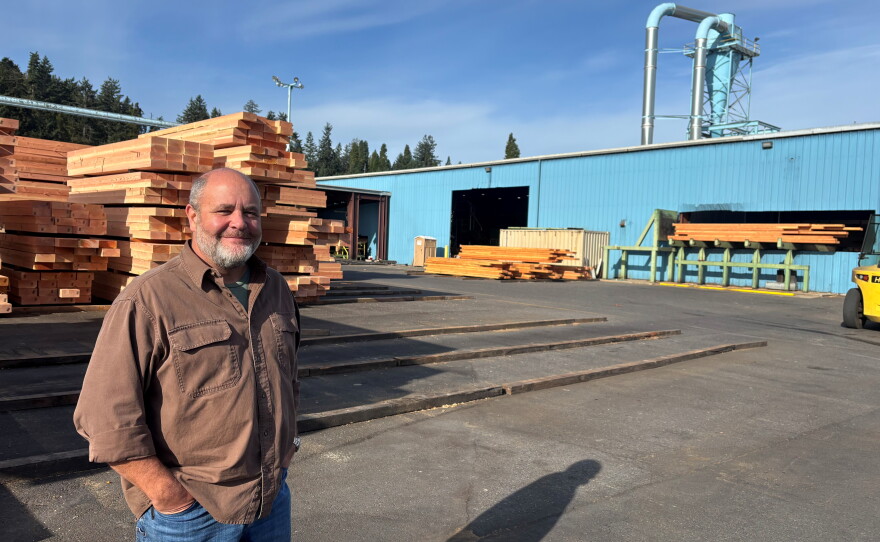Sean Smith, owner of Starfire Lumber in Cottage Grove, Ore. says opening up local roadless forests to forest health projects could create a more reliable local supply for mills.
