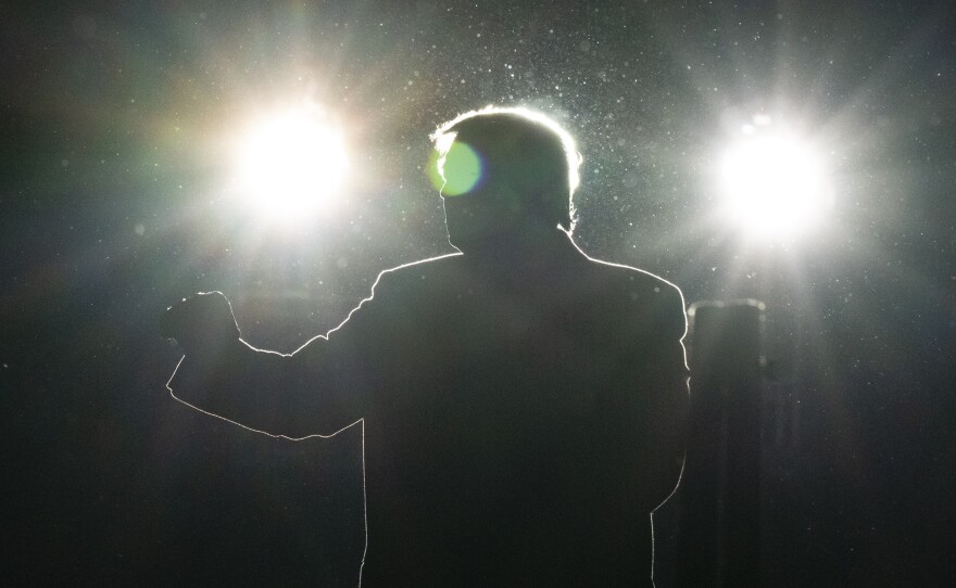 President Trump departs a campaign rally in Butler, Pa., on Saturday. Michigan, Wisconsin and Pennsylvania propelled him to the White House in 2016.