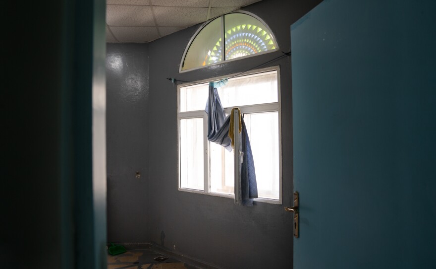 In the nutrition department at Al-Thawra hospital in Taiz, a room is vacant. Families grappling with acute malnutrition can't always reach such facilities because of roadblocks and lack of transport, and the facilities don't always have the equipment to provide treatment for those who do arrive.
