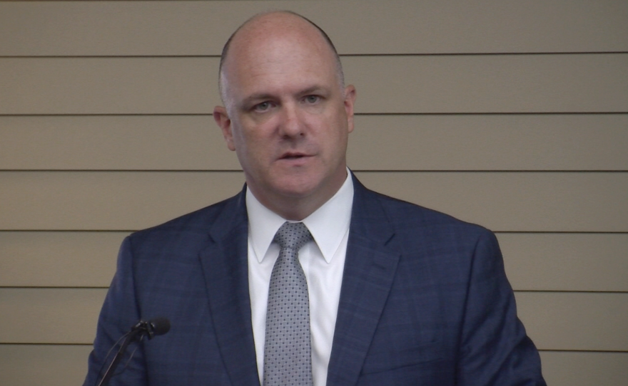 Steve Berberich, president and chief executive officer of California Independent System Operator Corp. (ISO), speaks to the media during a press conference, June 24, 2016. 