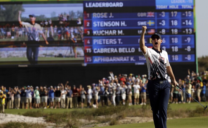 Justin Rose of Great Britain wins the gold medal in golf Sunday in Rio, as the sport returned to the Olympics for the first time in 112 years.