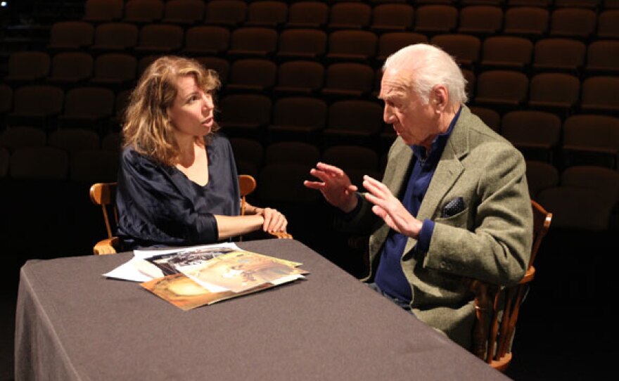 Christopher Plummer with Tanya Pollard (Shakespeare expert) in The Paramount.