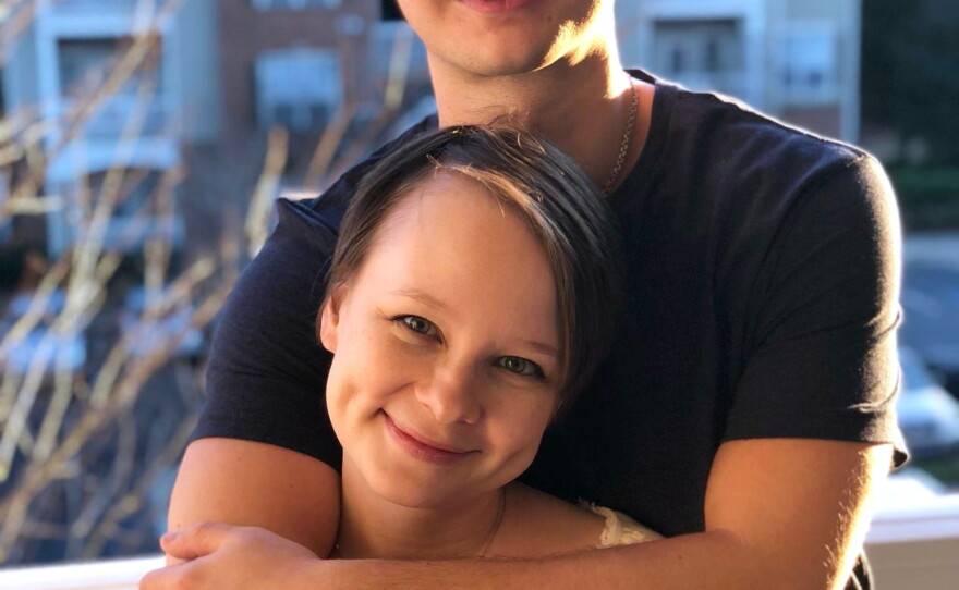 This photo provided by the family shows Robert Gilman and his sister, Lexie Hudson, in Lilburn, Ga., in 2019.