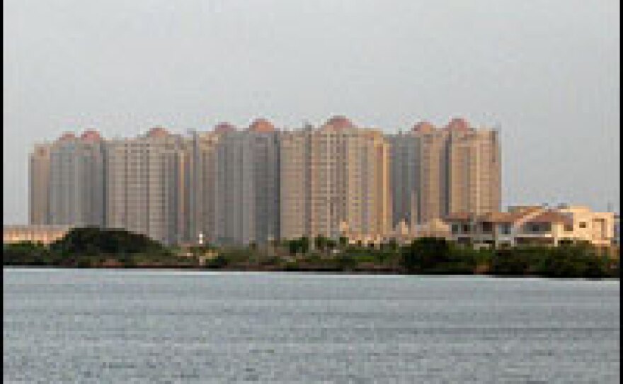 Numerous developments like this one dot Karachi's shoreline along the Arabian Sea.