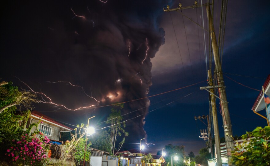 The Philippines' disaster-response agency, the National Disaster Risk Reduction Management Council, said that 13,000 villagers have been moved away from the area around Taal Volcano.