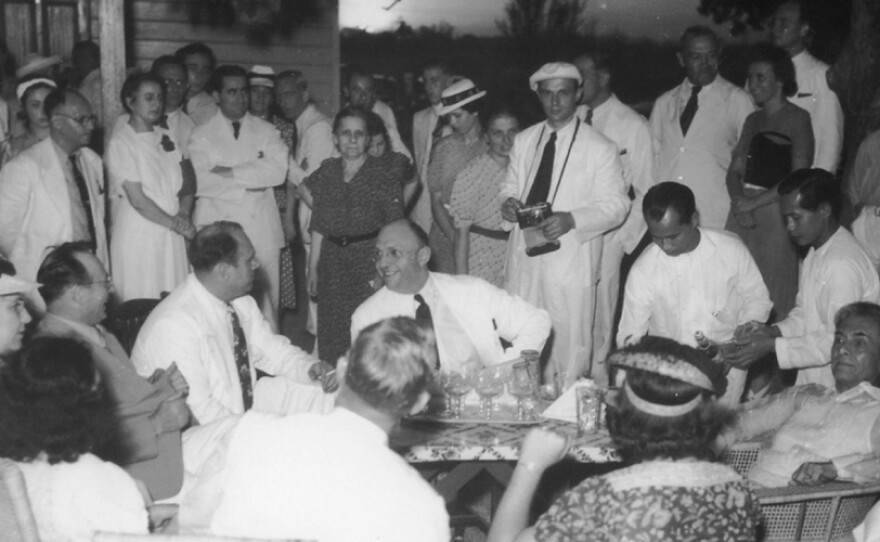 The Frieders and Quezon at Mariquina Hall, April 23, 1940. The five Frieder brothers, Cincinnati businessmen making two-for-a-nickel cigars in pre-WWII Manila, together with Manuel Quezon, the first president of the Philippines, Paul McNutt, U.S. High Commissioner and an ambitious Army Colonel named Dwight Eisenhower -  helped 1,200 Jews escape the Nazis and immigrate to the Philippines.