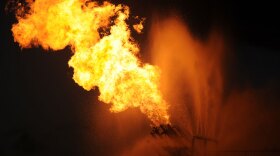 Gas from the damaged Deepwater Horizon wellhead is burned by the drill ship Discoverer Enterprise on Sunday in the Gulf of Mexico off the coast Louisiana.