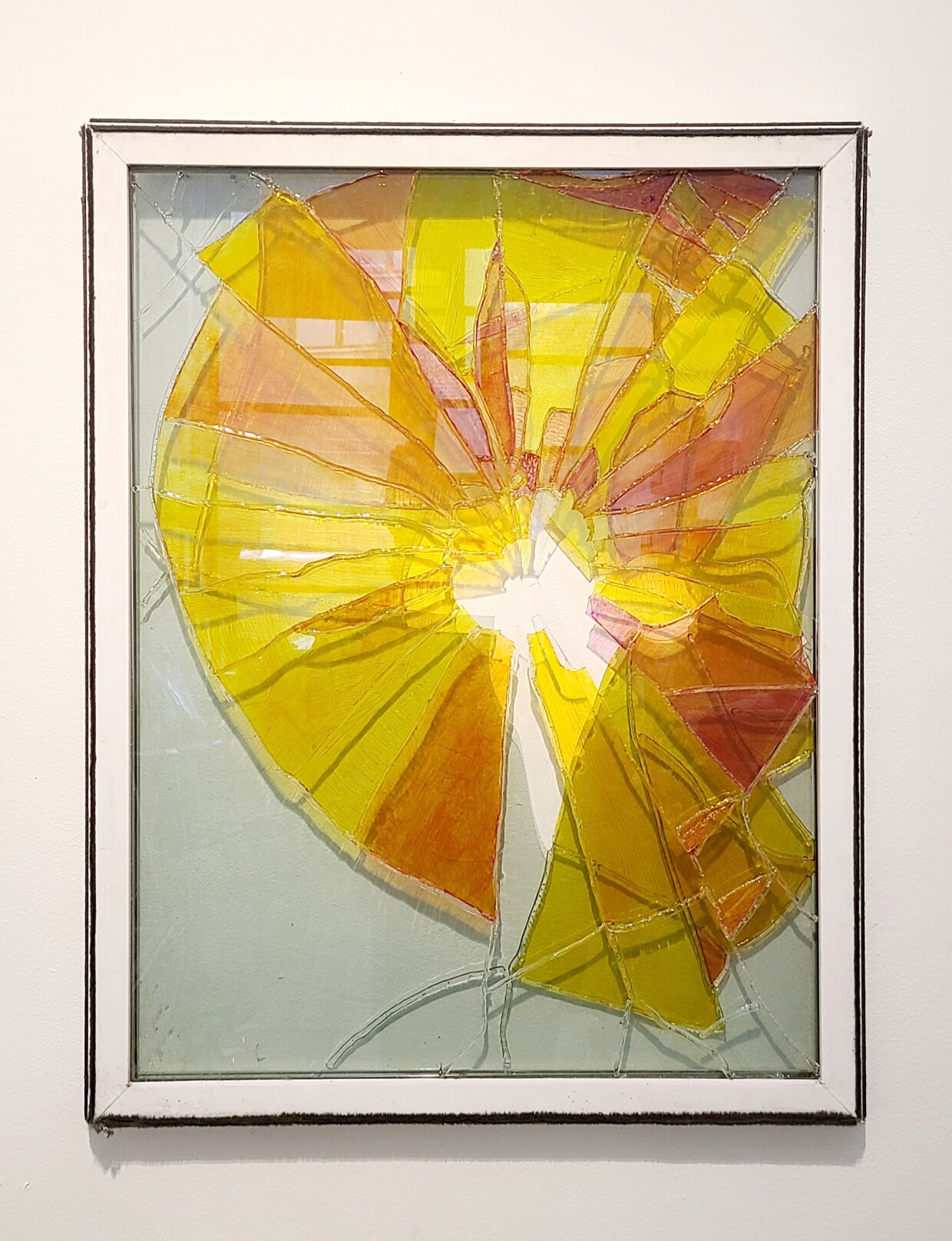 A window for Justin Sterling's "Chapel of the Rocks," a new installation work opening at SDMA on Oct. 29, 2022.