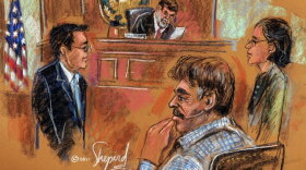 <p>The suspect: Manssor Arbabsiar (front, right) appearing in court Tuesday.</p>