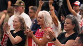 Supporters of Rep. Andy Biggs, who is running in the Republican primary for Arizona governor, at a campaign event last week.