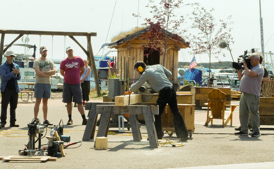 North House Folk School timber framing class.