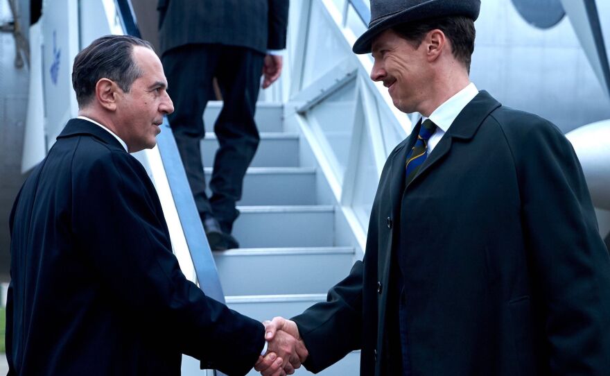 Oleg Penkovsky (Merab Ninidze) and Greville Wynne (Benedict Cumberbatch) are players in the lesser known true life spy story of "The Courier."