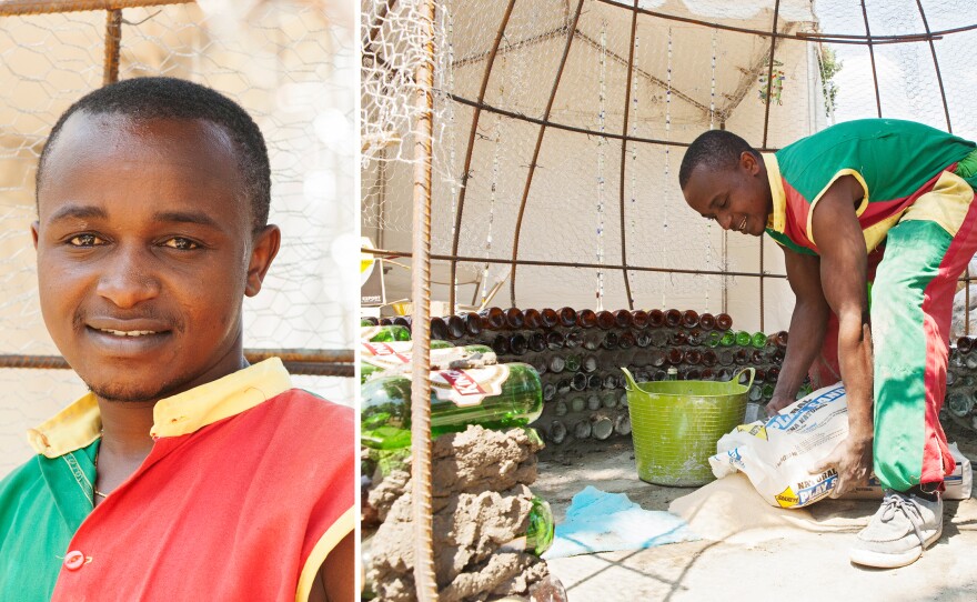 Isaac Kibe can build an igloo out of beer bottles.