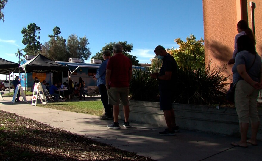 UC-San Diego Health COVID-19 vaccination van outside San Diego Unified Education Center, November 12, 2021