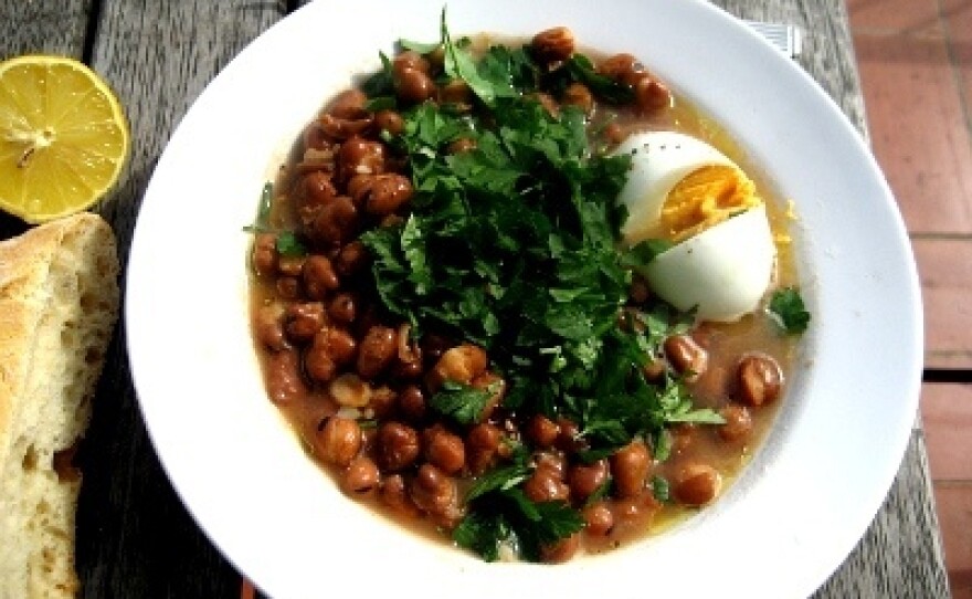 Suhoor tables sometimes feature a dish of stewed fava beans called ful medames.