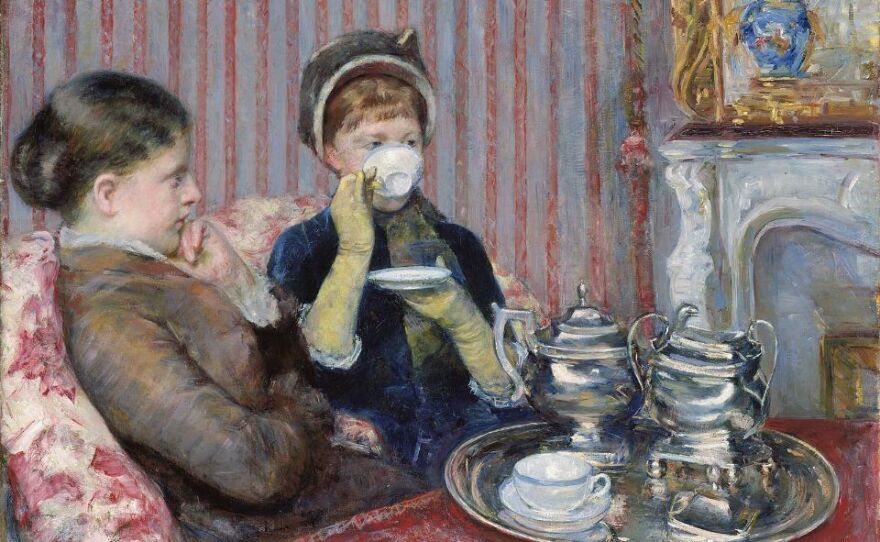 <em>Five O'Clock Tea, </em>by the American painter Mary Cassatt:<em> </em>Pinkies down, ladies!