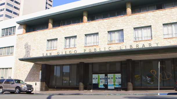 San Diego's former central library sits vacant as city leaders decide how to redevelop the facility, Feb. 16, 2015.