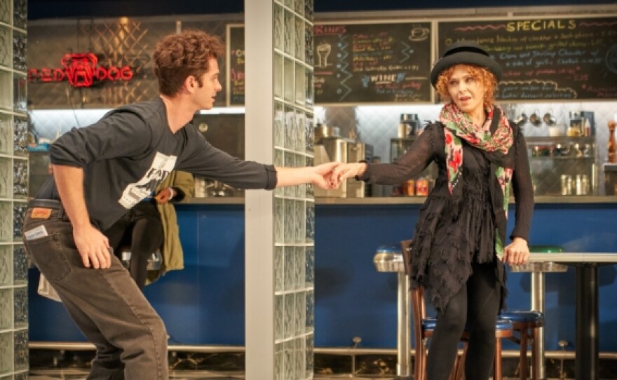 Andrew Garfield plays Jonathan Larson in "Tick, Tick... Boom!" which pays tribute to Broadway musicals with a host of cameos including one by Bernadette Peters.