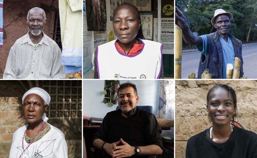 Journalist Thomas Bwire asked these Kenyans how the pandemic has changed their lives. Top row from left: Abdala Hamadi, Judith Shitabule and Innocent Agwenyi. Bottow row from left: Phillister Atieno, Father Ignacio Flores Garcia and Valary Judith Atieno.