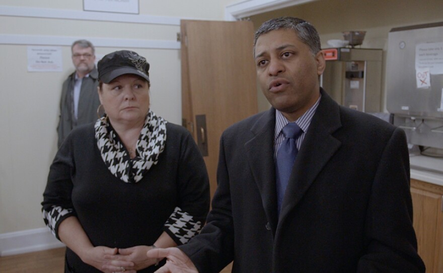 Dr. Rahul Gupta, currently the Commissioner of West Virginia’s Bureau for Public Health, addresses citizen health concerns during the state’s 2014 water crisis.