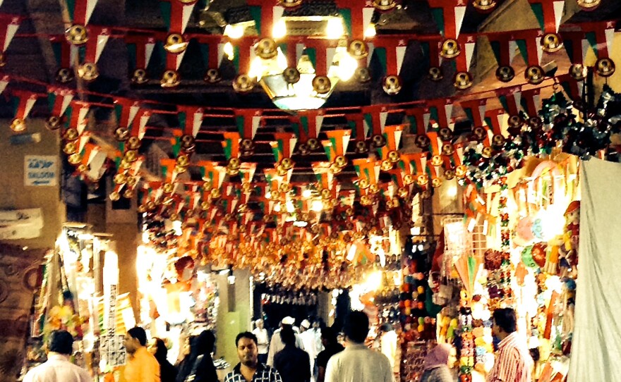 At the market in the capital Muscat, shoppers walk under a sea of pennants featuring the likeness of Sultan Qaboos. Most Oman citizens have known no other leader and it's not clear who would succeed Qaboos.