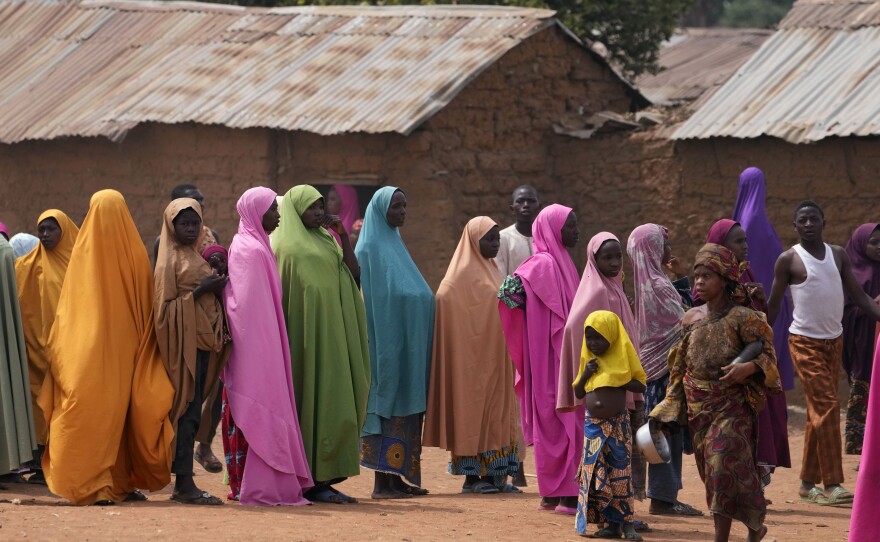 Parents wait for news about the kidnapped LEA Primary and Secondary School Kuriga students in Kuriga, Kaduna, Nigeria, on March 9, 2024. Nearly 300 schoolchildren abducted from their school in northwest Nigeria's Kaduna state have been released, the state governor said Sunday, March 24, more than two weeks after the children were seized from their school.