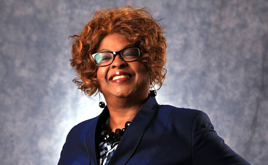 Ella Jones, photographed in March of 2015, when she was a candidate for Ferguson's city council, became the Missouri city's first African American and first woman elected mayor of Ferguson.