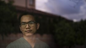 ICU nurse Meynard Villa poses for photos in his start-up senior care home in Arcadia, Calif., Thursday, March 25, 2021. Villa was on the verge of losing his family’s $150,000 investment in his new senior care home because he couldn't hire workers while grappling with a glitchy state system designed to automate criminal background checks. 

