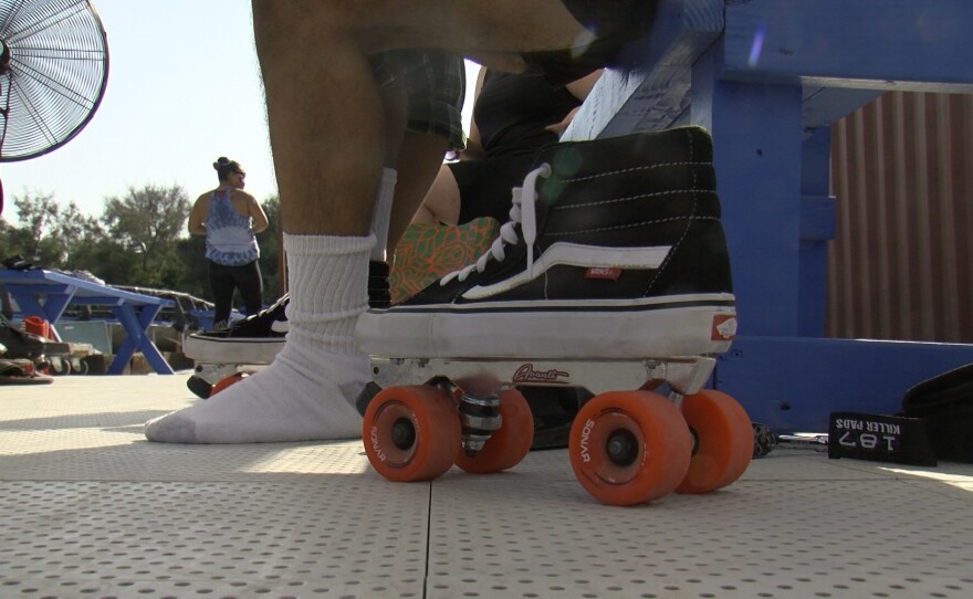 David Diaz built custom skates before coming to take classes at Derby United Headquarters in Encanto.