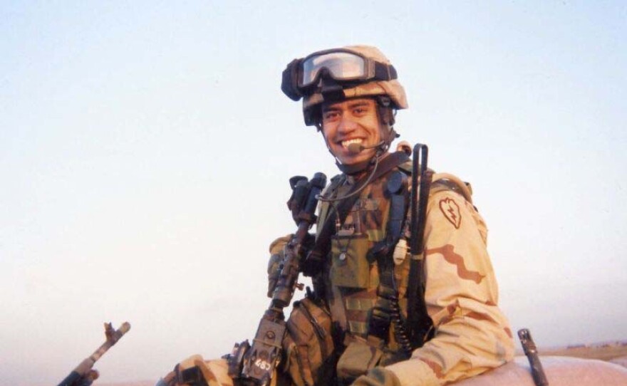 Gold Star father Sergeant Allen Hoe’s son 1st Lieutenant Nainoa Hoe, Army service photo.